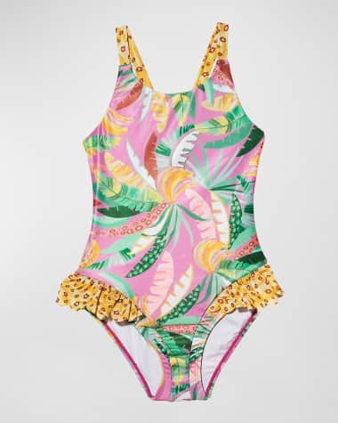 Tutu Du Monde Girl's Copacabana Jungle-Print One-Piece Swimsuit, Size 12M-9