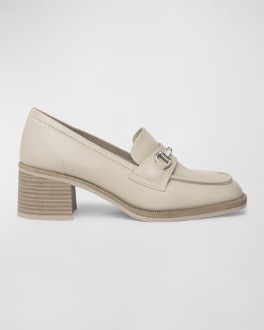 NeroGiardini Leather Bit Strap Heeled Loafers