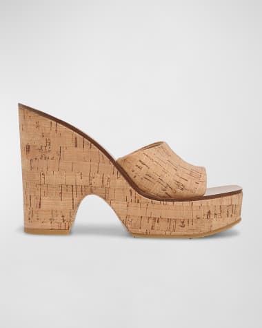 Veronica Beard Paulita Cork Platform Slide Sandals