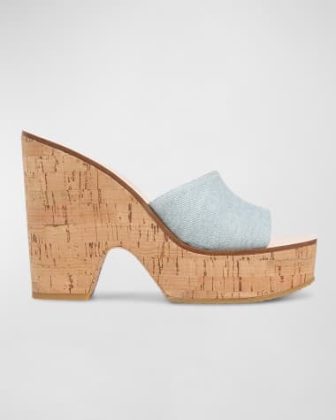 Veronica Beard Paulita Cork Platform Slide Sandals
