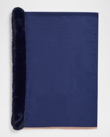 Kelli Kouri Leopard Faux Fur Trim Scarf