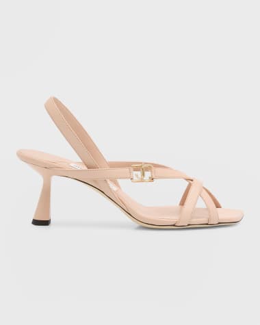Jimmy Choo Jess Leather Crisscross Slingback Sandals