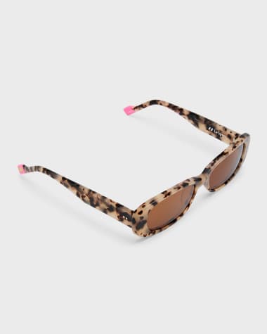 Le Specs UH DUH Light Tortoise Acetate Rectangle Sunglasses