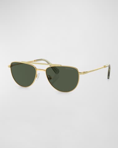 SWAROVSKI Crystal-Embellished Metal Aviator Sunglasses