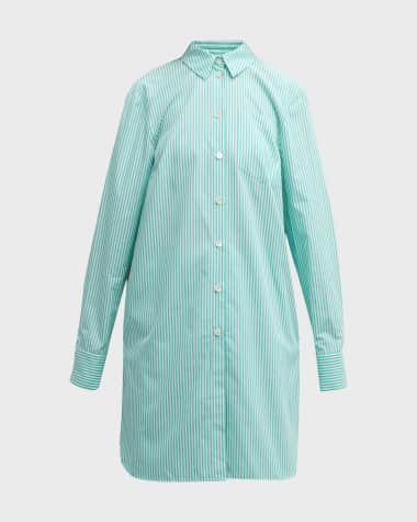 Maison Common Cotton Striped Front Tunic with Garden Of Eden Inquired Print Back