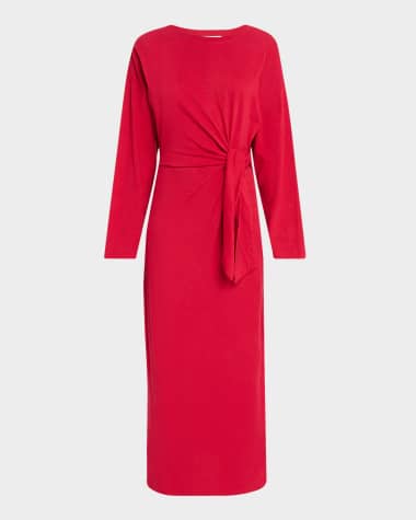 Apiece Apart Vanina Tie-Waist Organic Cotton Midi Dress