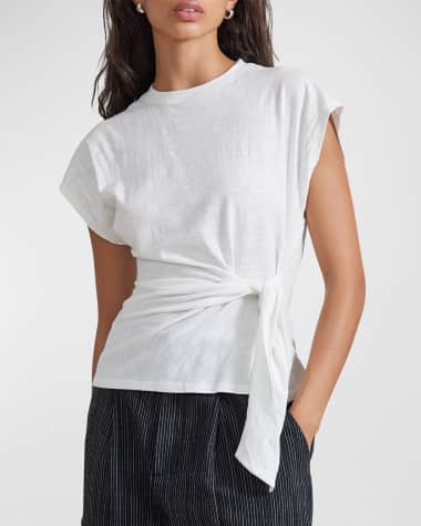 Apiece Apart Nina Tie-Waist Organic Cotton Top