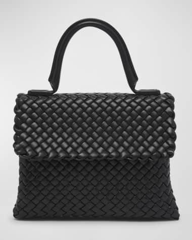 BOTTEGA VENETA ブラックレザー バッグ BOTTEGA VENETA】新作 レザー トートバック Black ポーチ付き