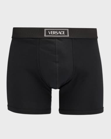 Versace Men's Cotton Jersey Logo Boxer Briefs