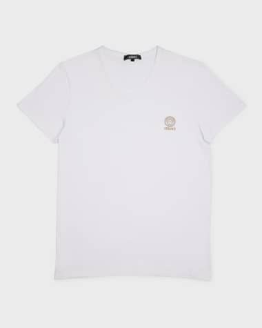 Versace Men's Logo V-Neck T-Shirt