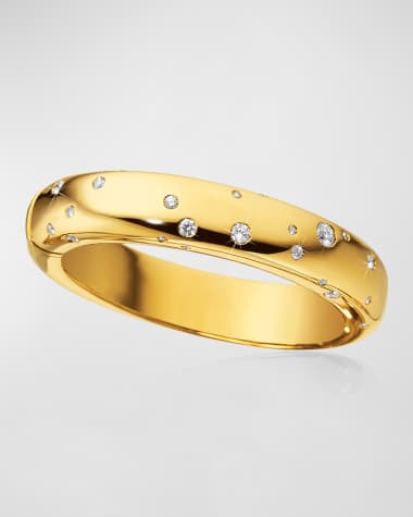 Verdura Constellation 18K Yellow Gold Diamond Bangle Bracelet