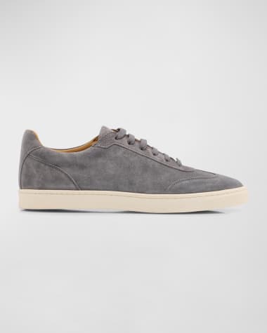 Brunello Cucinelli Men's Suede T-Toe Low-Top Sneakers