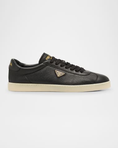 Prada Men's Lane Deerskin Low-Top Sneakers