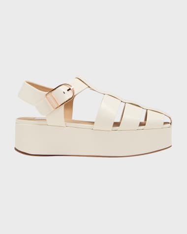 Gabriela Hearst Mila Leather Platform Fisherman Sandals