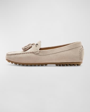 La Canadienne Pista Tassel Suede Driver Loafers