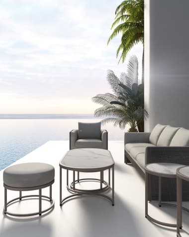 Neuwood Living Domicile Outdoor Coffee Table with 2 Ottomans