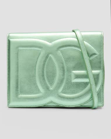 Dolce&Gabbana DG Logo Metallic Leather Crossbody Bag