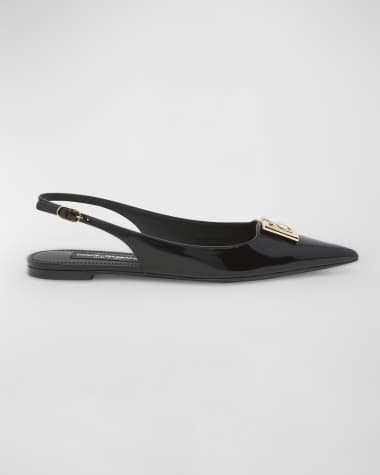 Dolce&Gabbana Lollo Patent Slingback Ballerina Flats