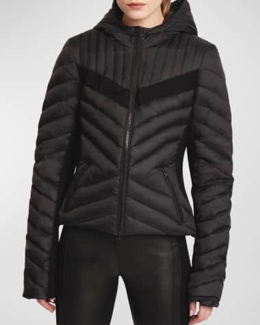 Blanc Noir Chevron Stripe Puffer Jacket