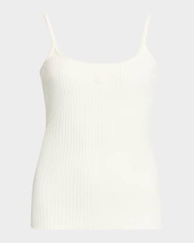 Courreges Logo Ribbed Knit Tank Top