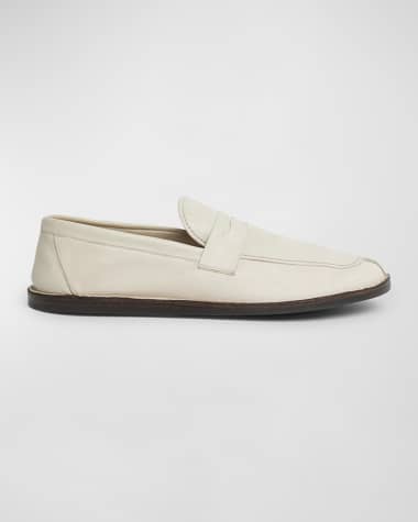 THE ROW Cary Leather Penny Loafers
