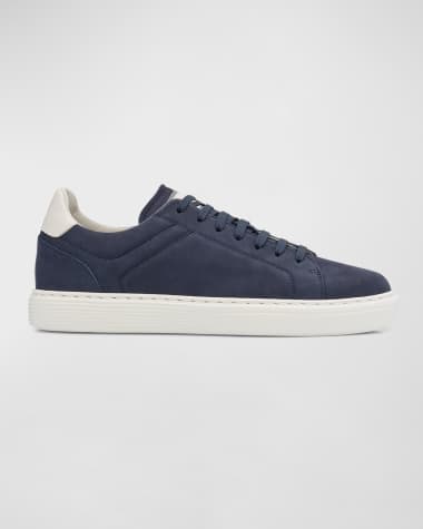 Brunello Cucinelli Men's Nubuck Calfskin Low-Top Sneakers