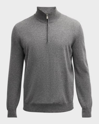 Brunello Cucinelli Men's Cashmere Quarter-Zip Sweater