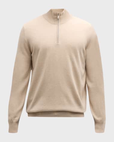 Brunello Cucinelli Men's Cashmere Quarter-Zip Sweater