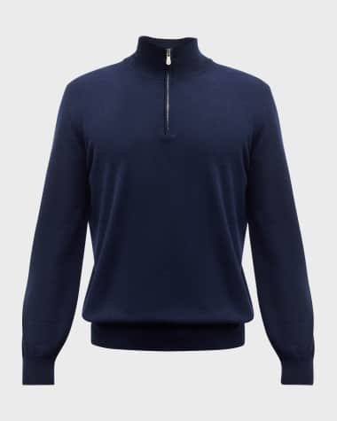 Brunello Cucinelli Men's Cashmere Quarter-Zip Sweater
