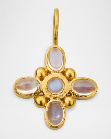Elizabeth Locke 19K Moonstone Clover Pendant