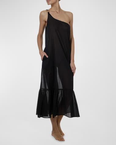 Stella McCartney Falabella One-Shoulder Link Maxi Dress