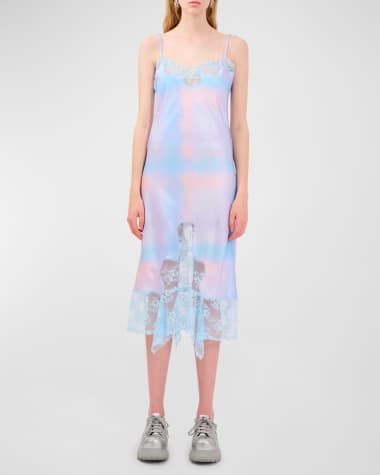 Collina Strada Ammi Tie-Dye Lace Slip Dress