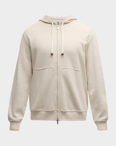 Brunello Cucinelli Men's Travel Full-Zip Hoodie