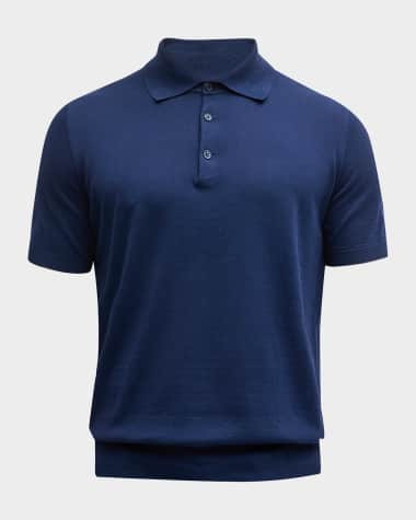 Brunello Cucinelli Men's Cotton Knit Polo Shirt