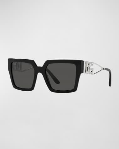 Dolce&Gabbana Embellished DG Mixed-Media Square Sunglasses