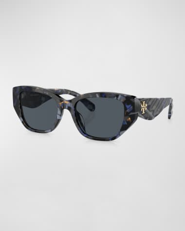 Tory Burch Kira Quilted Acetate Cat-Eye Sunglasses