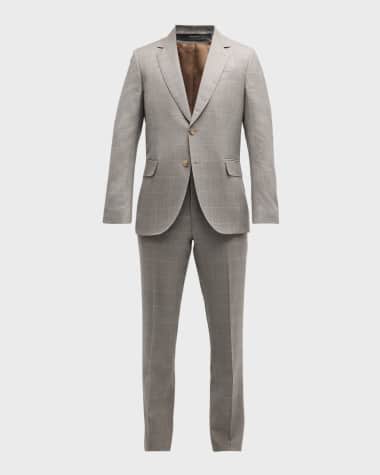 Paul Smith Men's Tailored Fit Wool Check Two-Button Suit