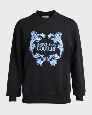 Versace Jeans Couture Men's Embroidered Baroque Logo Sweatshirt