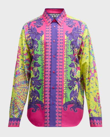 Versace Jeans Couture Men's Animal Baroque Sport Shirt
