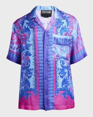 Versace Jeans Couture Men's Animal Baroque Camp Shirt