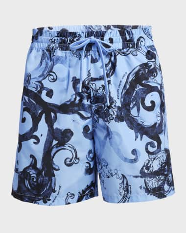 Versace Jeans Couture Men's Watercolor Baroque Shorts