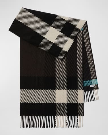 Burberry Men's Jumbo Check Wool Scarf