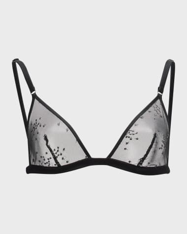 Kiki De Montparnasse Bianca Embroidered Tulle Soft Cup Bra