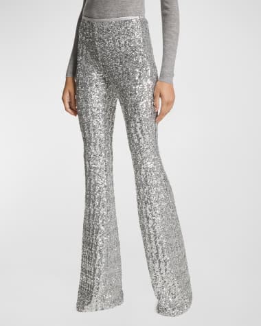Michael Kors Collection Stretch Sequin Flare Pants