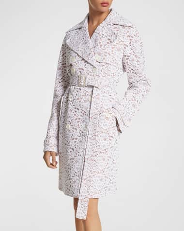 Michael kors white trench coat discount