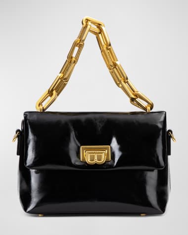Brandon Blackwood Yuta Padded Patent Shoulder Bag