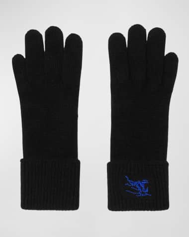 Burberry Men's Embroidered EKD Knit Gloves