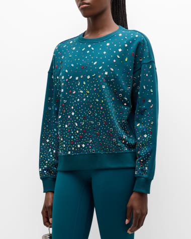 Terez Large Gemstone Classic Cotton Crewneck Sweatshirt