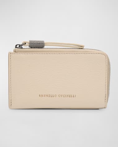 Brunello Cucinelli Zip Leather Card Holder