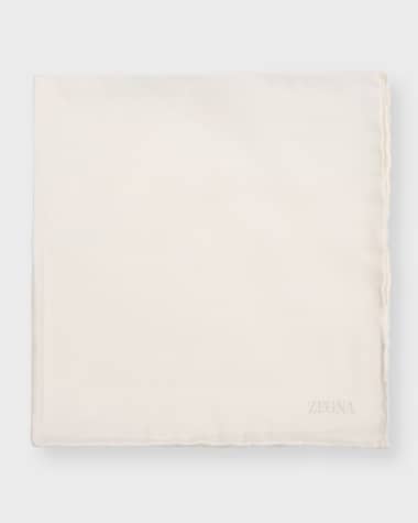ZEGNA Men's Cotton-Silk Pocket Square